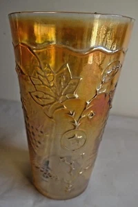 Vintage Carnival Glass Tumblers The Muscadine Grapes Jain glass Works India #28F - Picture 1 of 7