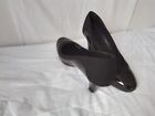 Wide Fitting Size 6 Black suede trimmed court shoe 2.5 inch heel worn  3 times