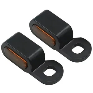 2PCS Mini Motorcycle Black LED Ebike Turn Signals Blinker Lights Black Brown - Picture 1 of 8