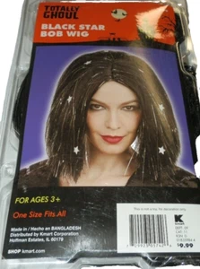 Peluca de pelo Bob estrella negra para mujer OSFA edades 3+ totalmente ghoul - Imagen 1 de 2