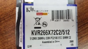 KINGSTON KVR266X72C2/512 512MB 266MHz DDR ECC CL2 DIMM - Picture 1 of 1