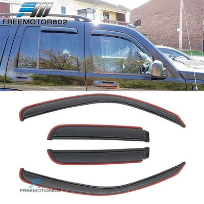 Se adapta a 02-07 Jeep Liberty en canal para ventanas viseras ventilación sol lluvia deflectores 4 piezas Foto 1 de 4