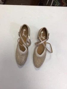 Damen-Tanzschuhe Größe 5,5 Ballsaal Wildledersohle Latein glitzernd Strass gold 💛 - Bild 1 von 5