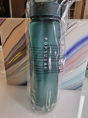 Botella de agua motivacional Popsugar azul/verde 32 OZ sin BPA NUEVA Foto 1 de 2