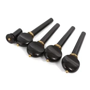 4pcs 4/4 Size Ebony Violin Fiddle Tuning Pegs Set Wood Violin Tuning Pegs Set - Picture 1 of 2