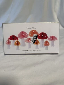 Set Of 10 Honeycomb Mushroom Decorations Free Standing Various Sizes Colors READ - Picture 1 of 5