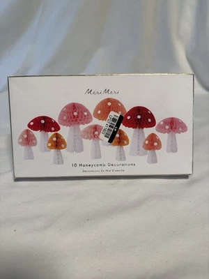 Set Of 10 Honeycomb Mushroom Decorations Free Standing Various Sizes Colors READ - Image 1 of 4