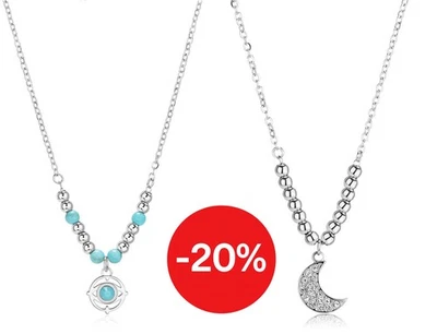 Collana donna acciaio luna o occhio Sagapo girocollo SWH03 SWH01 S'agapo - Immagine 1 di 2