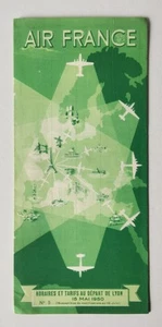 Original French Sale Brochure Air France Horaires et Tarifas Départ de Lyon 1950 - Imagen 1 de 5