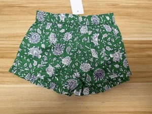 Crewcuts Girls Shorts Floral Print Green/White Ruffle Sz 6 Elastic Waist NWT - Picture 1 of 3