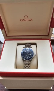 OMEGA Seamaster 300m 28mm  2224.80.00  Blue Dial Red Script. Box/Papers 2017.  - Picture 1 of 13