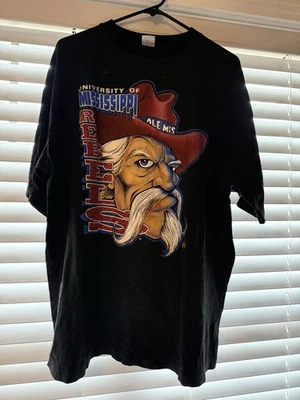 Camiseta Ole Miss Coronel Rebel Años 90 Cosida Única Rara Cara Grande XL Foto 1 de 4