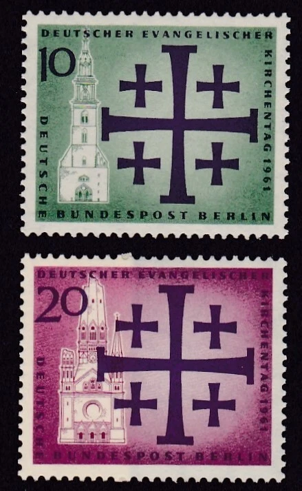 BERLIN #9N193-9N194 MNH 10th MEETING OF GERMAN PROTESTANTS (SYNOD EMBLEM) - Image 1 of 1