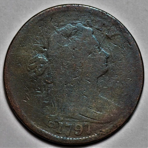 1797 Draped Bust Large Cent - US 1c Copper Penny Coin - L37 Cover
