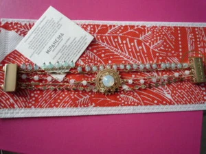 BEAU BRACELET "HIPANEMA" ETERNITY MAGIC/TM/DORE/CRISTAL/PERLESNEUF/POCHON GRIFFE - Imagen 1 de 2