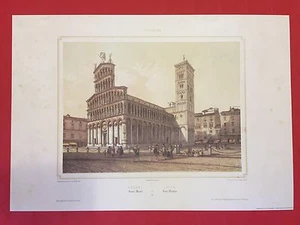 PH. BENOIST / LEMERCIER - LUCCA IMPRESIÓN REPRODUCCIÓN LITOGRAFÍA ACUARELADA - Imagen 1 de 1