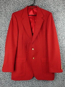 Blazer rojo John Weitz Palm Beach de un solo pecho doble botón dorado EE. UU. - Imagen 1 de 14