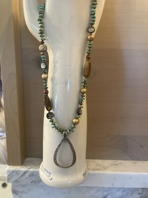 Silpada Howlite Shell Pearl Sterling Silver Necklace N1786  Retired! - Image 1 of 4