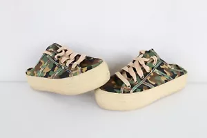 Vtg Y2K 90s Streetwear Womens 7 Distressed Camouflage Platform Sneakers Shoes - Picture 1 of 12