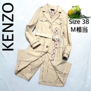 KENZO Vintage Women's Trench Coat made in France Honey Beige Size 38 EUC - Picture 1 of 13