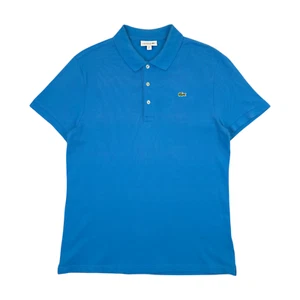 Lacoste Polo Shirt Blue Short Sleeve Mens Large/XL Slim Fit - Picture 1 of 10