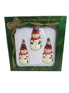 Bradford vintage años 90 decorado a mano vidrio nieve hombres adornos - Imagen 1 de 2