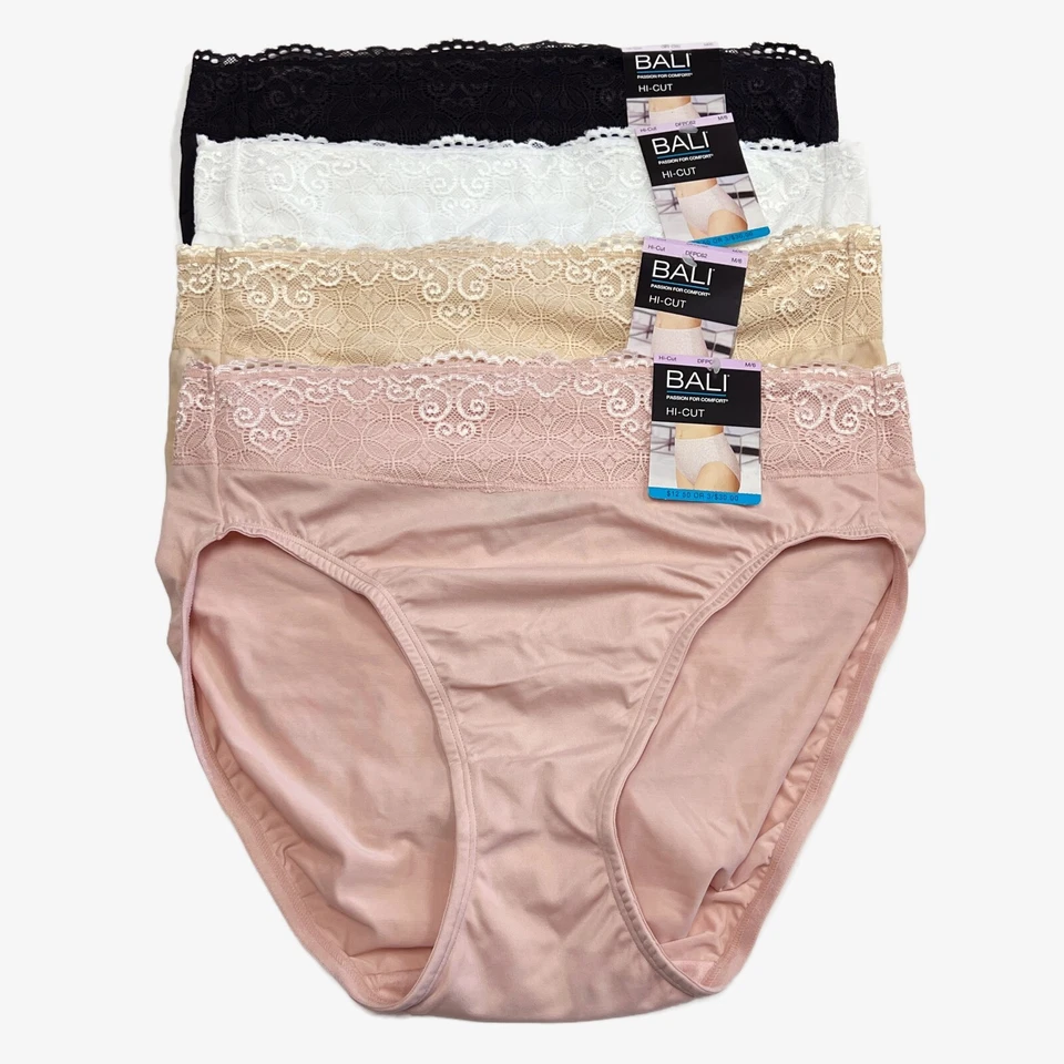 Bali Passion for Comfort Hi Cut Panty XL 8 DFPC62 3 Pack Panties
