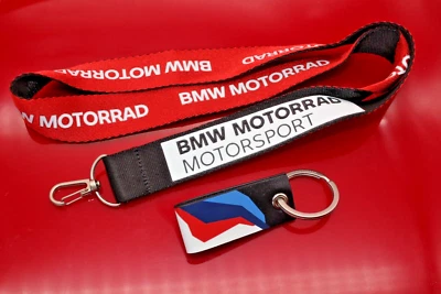 BMW Motorcycle Neck Strap + Key ring Motorsport original new Lanyard Keyholder - Image 1 of 4