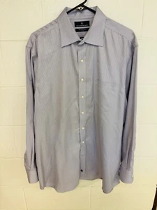 Hart Schaffnerner Marx Men's Large 17/35 Long Sleeve Purple Button Down Shirt - Picture 1 of 7