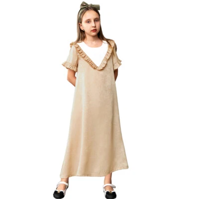 Lindos Vestidos de Niña Línea A Niños Vestido Elegante Disfraz Musulmán Ropa Informal Foto 1 de 4