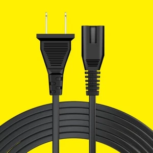 Black 2 Prong 2 Pin AC Power Cord Cable Charge Adapter for PC Laptop PS3 PS4 TV - Picture 1 of 1