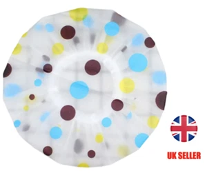 Shower Cap for Children With Lace Elastic Band colourful Polka dots - Picture 1 of 3