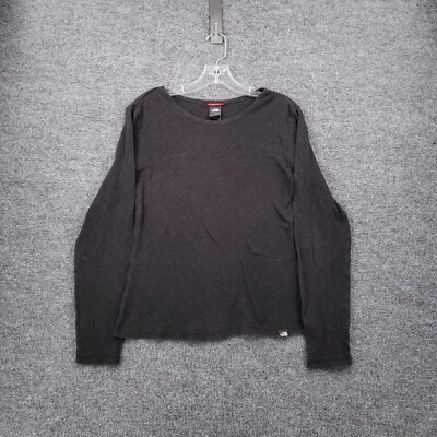 North Face футболка женщин S маленький серый длинным рукавом круглый вырез пуловер футболка - Изображение 1 из 4