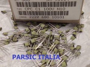 Ceramic Capacitor PHILIPS 100PF 100VDC 100pF 2% NPO P=2,54 radial (= 100 PEZZI) - Foto 1 di 5