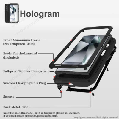 LOVEMEI Shockproof Heavy Duty Metal Case for Samsung Galaxy - Image 1 of 4