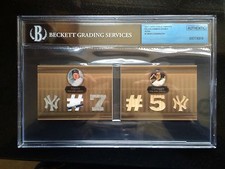2007 TOPPS TRIPLE THREADS  DOUBLE SEPIA #1 MICKEY MANTLE/JOE DIMAGGIO-4/27 BGS 