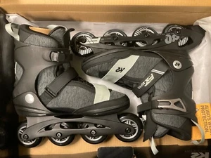 K2 F.I.T. 80 PRO PATINES EN LÍNEA HOMBRE NEGRO/GRIS NUEVOS EN LA CAJA TALLA 9 - Imagen 1 de 8