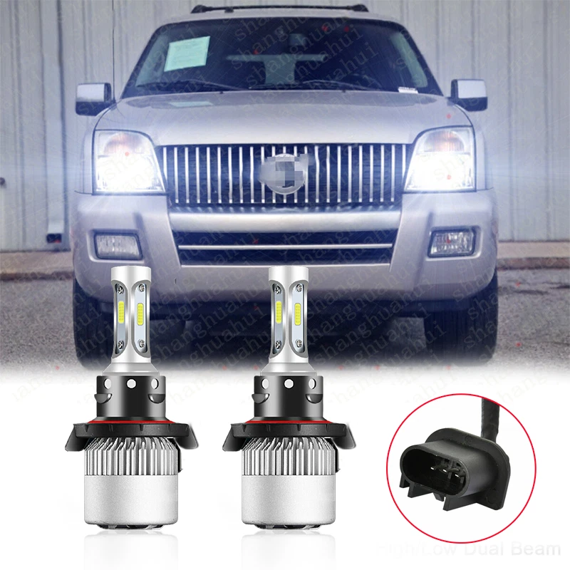 Combo 2x faros LED bombillas de haz alto/bajo 6000 k para Mercury Mountaineer 2007-2010 Foto 1 de 4