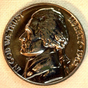 1962 PROOF Jefferson Nickel from US Mint Proof Set 5c Five Cent Coin Made in USA - Picture 1 of 2