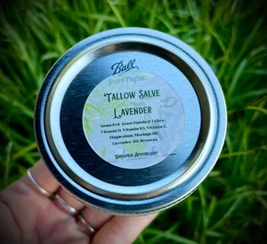 Tallow Salve - Skin Balm - Healing & Moisturizer-100% grass fed - Lavender Scent - Picture 1 of 3