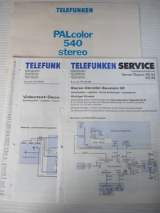 Telefunken Bedienungsanleitung Palcolor 540 stereo und Schaltpläne - Bild 1 von 1