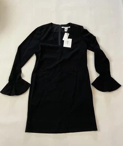 Abito donna Hazina nero Diane Von Furstenberg $365 taglia 10 - Foto 1 di 7