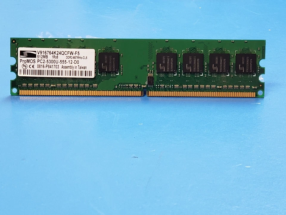 ProMOS 0816-P841703 DDR2-667 512MB 1Rx8 PC2-5300U-555 Memory - Image 1 of 1