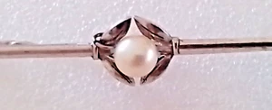 Vintage Mikimoto Pearl and Sterling Silver Brooch in Pre owned cond. - Picture 1 of 15