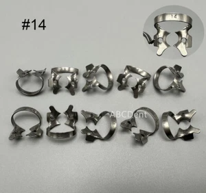 Dental Rubber Dam Sheets Clips Clamps #14 Stainless Steel Flexible Anti-fatigue - Picture 1 of 5