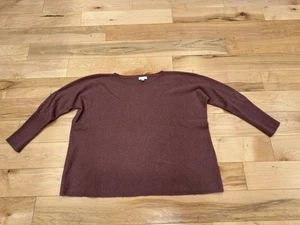 Garner Hill Damen Kaschmir Pullover Small Lila Weinrot Kastig LS U-Boot Ausschnitt - Bild 1 von 6