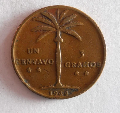 1944 DOMINICAN REPUBLIC 5 CENTAVOS - Excellent High Value Coin - Lot #N7 - Image 1 of 2