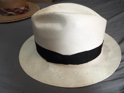 Stetson Genuine Panapore - Men's Size 7 1/2 - 5/8 Beige Hat - Image 1 of 4