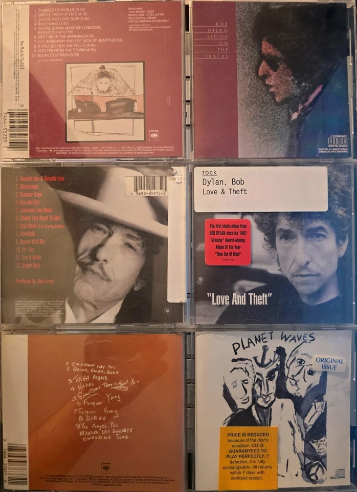Lot 3-CDs Bob Dylan Blood on the Tracks Love & Theft Planet Waves SHIPS FROM USA - Image 1 of 1