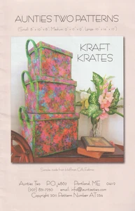 Krafty Crates - SEWING PATTERN - Aunties Two Patterns - Small, Medium, Large - Picture 1 of 3